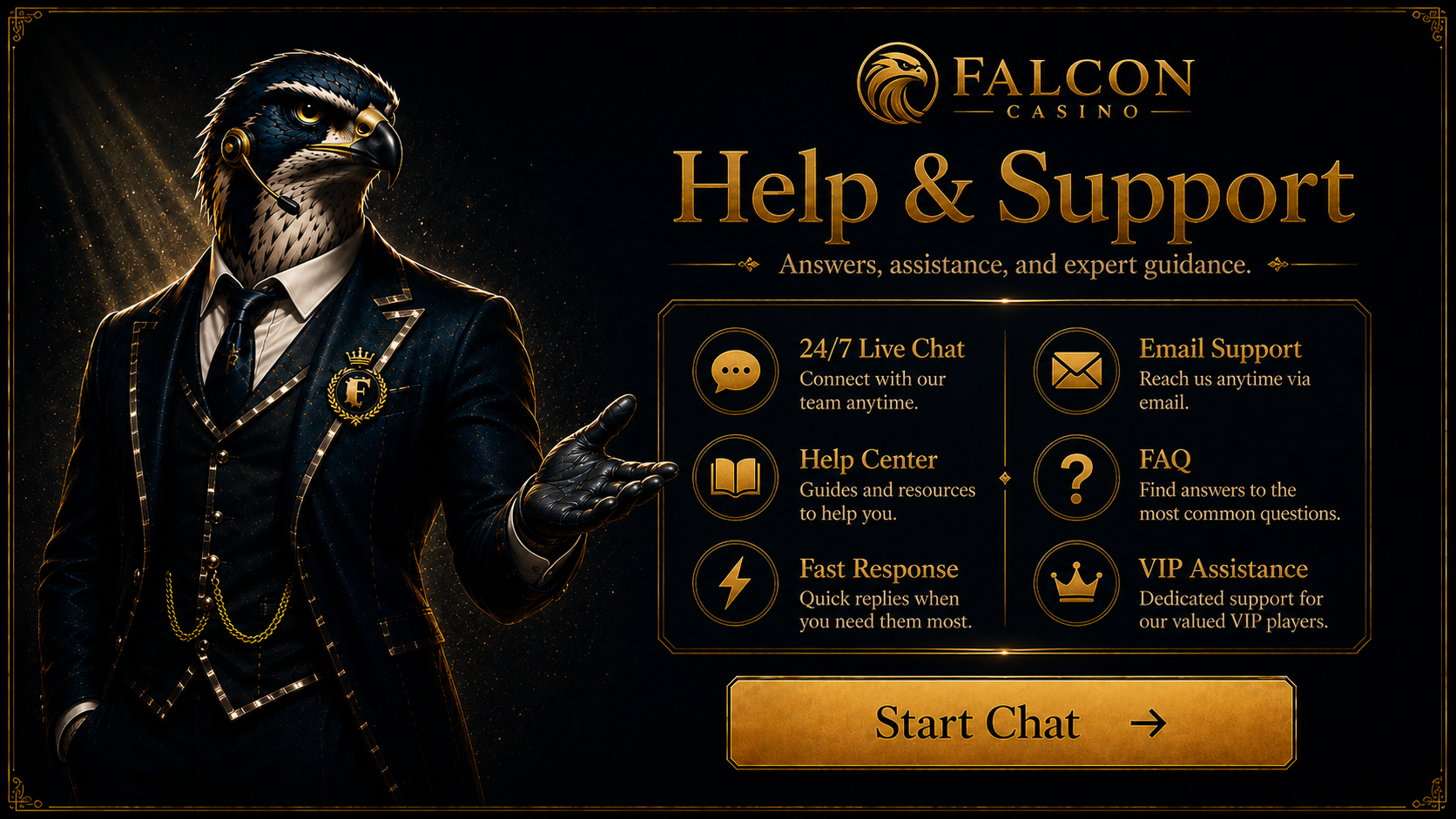 Falcon Casino Customer Service – Contact Us Any Time