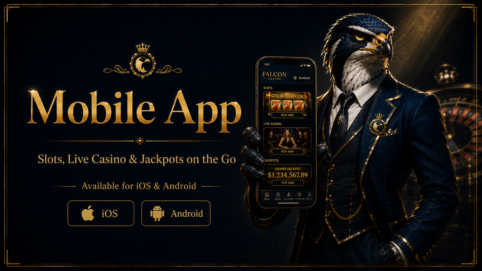 Falcon Online Casino UK App – iOS and Android